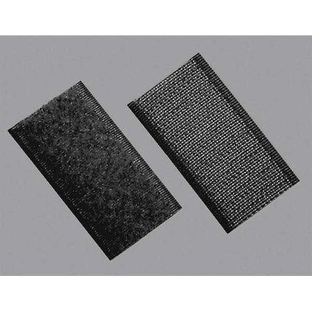 Reclosable Fastener Shapes, Rubber Adhesive, 3 in, 1 in W, Black, 100 PK