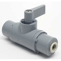 1/4" Push PVC Ball Valve Inline, Handle Type: Flag