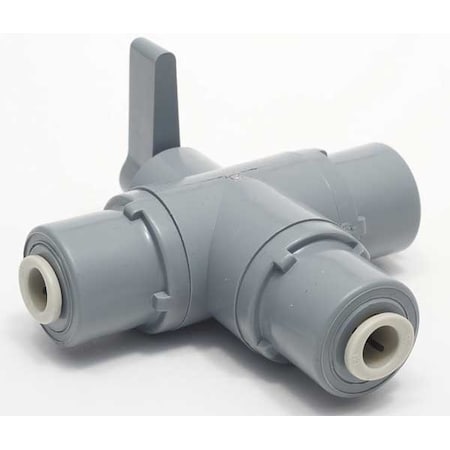 3/8" Push PVC Ball Valve 3-Way, Seat Material: Viton