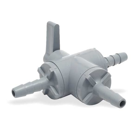 Manual 3-Way Ball Valve,1/4",PVC