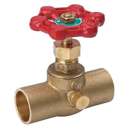 Stop and Waste Valve,Brass,CXC,1/2 in.