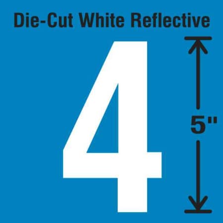 NumberLabel,Vinyl,5inH,2-3/4inW,PK5