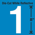 Number Label, Vinyl, White,Number 1,8"H