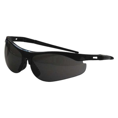 T101 Reader Safety Glasses, Black Wraparound Frame, 2.0 Diopter, Gray Lens, Anti-Scratch Coating