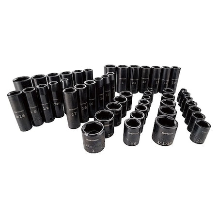 1/2" Drive Impact Socket Set Deep, Short Socket, Black Oxide