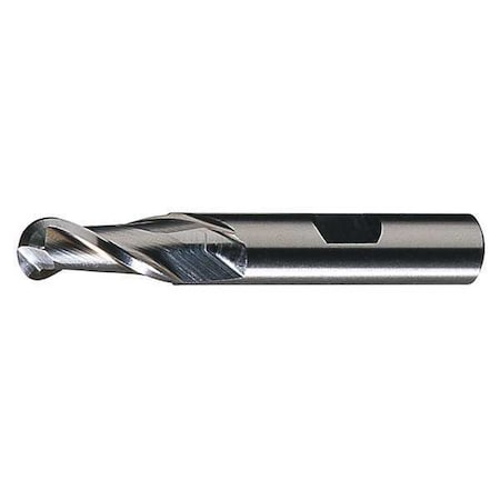 2-Flute HSS Ball Nose Single End Mill Cleveland HG-2B Bright 3/16x3/8x1/2x2-3/8