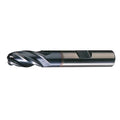 4-Flute HSS Ball Nose Single End MIll Cleveland HG-4B-TC TiCN 1/4x3/8x1-3/4x3-9/16