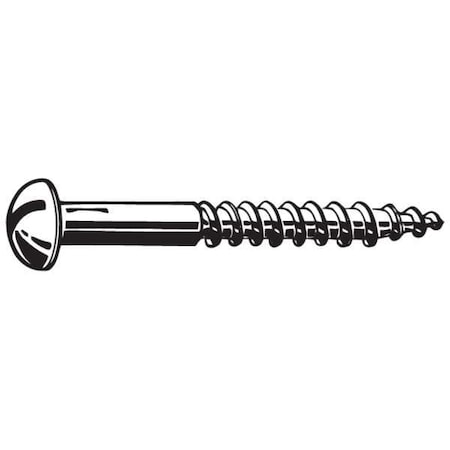 Wood Screw, #8, 3/4 in, Zinc Yellow Steel Round Head Slotted Drive, 100 PK