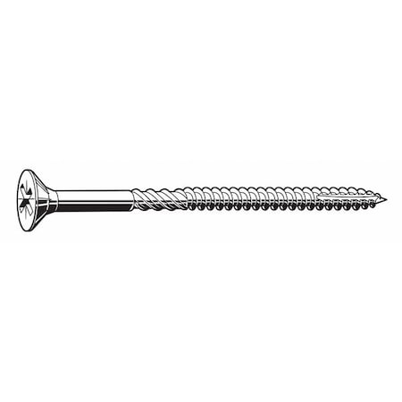 Wood Screw, #8, 1-1/2 in, Plain 18-8 Stainless Steel Flat Head Phillips Drive, 200 PK