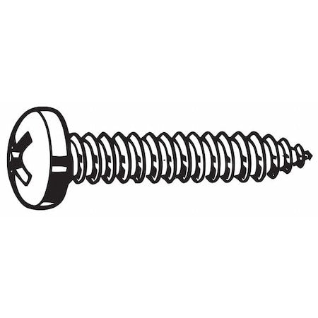 Sheet Metal Screw, #4 x 1 in, Plain 18-8 Stainless Steel Pan Head Phillips Drive, 100 PK