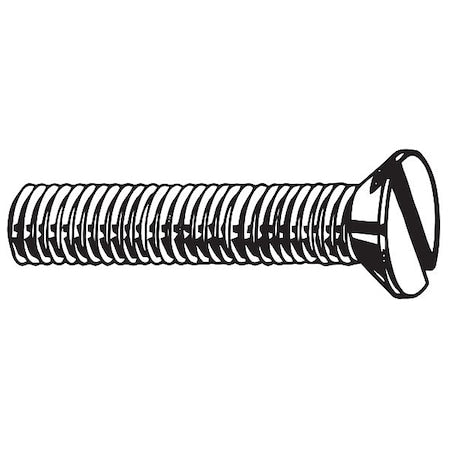 1/4"-20 x 1 in Slotted Flat Machine Screw, Plain 18-8 Stainless Steel, 50 PK