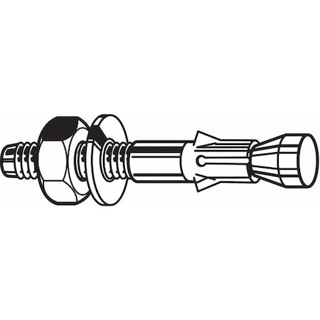 Wedge Anchor, 3/8" Dia., 3" L, 18-8 Stainless Steel Plain, 10 PK