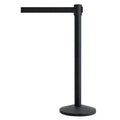 Barrier Post with Belt, Black, 7 1/2 ft Length, 39 in Post Height, No Legend