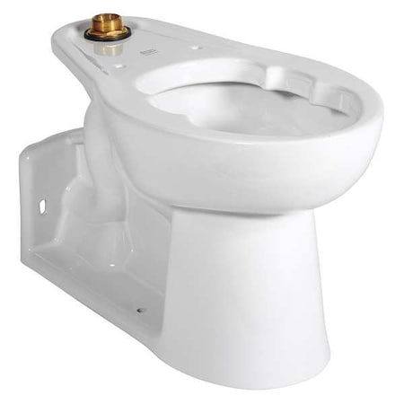 Toilet Bowl, 1.1 to 1.6 gpf, Flushometer, Floor with Back Outlet Mount, Elongated, White