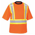 Unisex High Visibility Short Sleeve Shirt, Polyester/Cotton, Pullover, Orange, XL