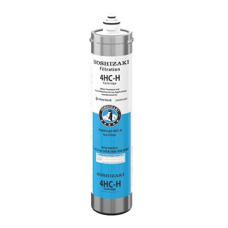 Ice Maker Quick Connect Filter, 0.5 micron, 1.7 gpm, 21,000 gal, 14-1/2 in Overall Ht, 3-1/4 in Dia