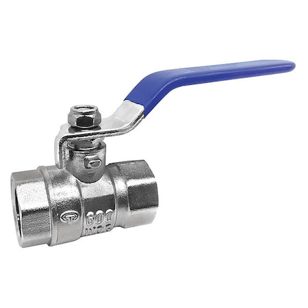 3/8" FNPT Nickel Brass Ball Valve Inline
