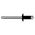 Blind Rivet, Dome Head, 1/4 in Dia., 5/8 in L, Aluminum Body, 100 PK