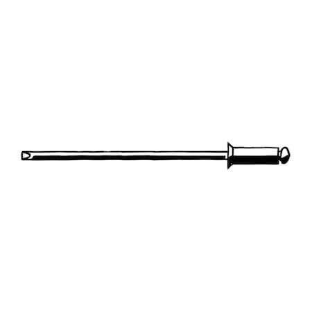 Blind Rivet, Countersunk Head, 1/8 in Dia., 33/64 in L, Aluminum Body, 500 PK