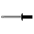 Blind Rivet, Dome Head, 5/32 in Dia., 1/2 in L, Aluminum Body, 500 PK