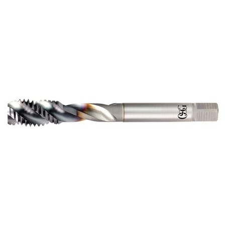 Spiral Flute Tap, M20-2.50, Modified Bottoming, Metric Coarse, 4 Flutes, TiCN