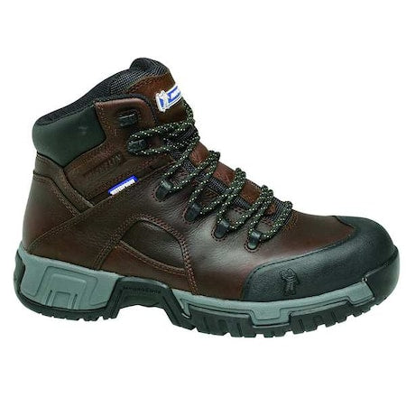 Men's Waterproof Work Boot, 14 M, Steel Toe, 6 in H, Brown, XHY662