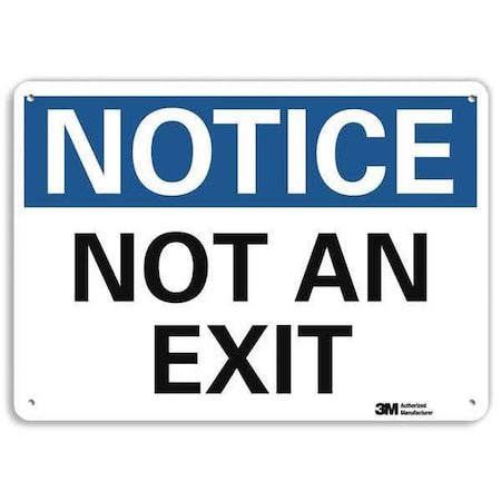 Exit Sign, 10" Height, 14" Width, Recycled Aluminum, Rectangle, English