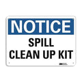 Notice, SpillClean Up Kit, 10 in x 14 in, Horizontal Rectangle, Plastic, U5-1527-NP_14X10