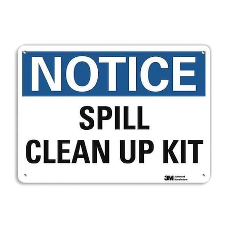 Notice, SpillClean Up Kit, 10 in x 14 in, Horizontal Rectangle, Plastic, U5-1527-NP_14X10