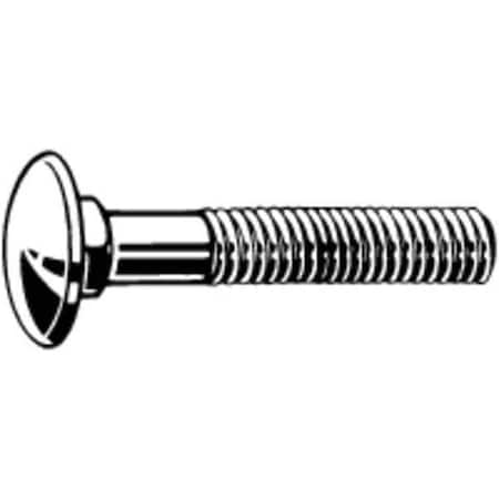 Carriage Bolt, Square Neck, M8x1.25, 40 mm L, 18-8 Stainless Steel, Not Graded, Plain, 50 PK