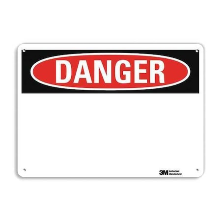 Danger Sign, 14" W, 10" H, English, Recycled Plastic, White