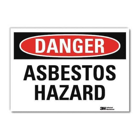 Danger Sign, 5 in H, 7 in W,Horizontal Rectangle, English, U3-1114-RD_7X5