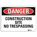 Danger Sign, 10 in H, 14 in W, Plastic, Horizontal Rectangle, English, U3-1250-NP_14X10