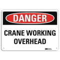 Danger Sign, 10 in Height, 14 in Width, Aluminum, Vertical Rectangle, English
