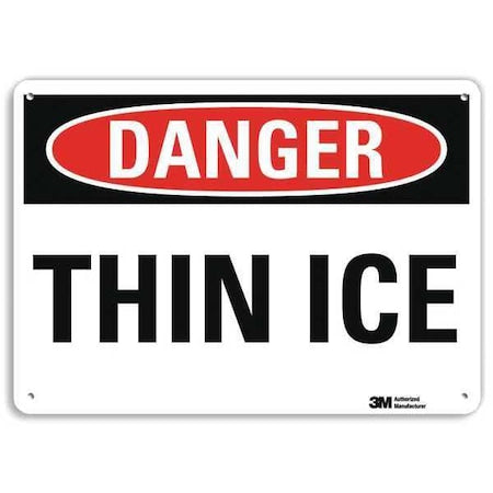 Danger Sign, 10 in H, 14 in W, Non-PVC Polymer, Horizontal Rectangle, English, U3-2002-RA_14X10