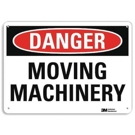 Danger Sign, 10 in Height, 14 in Width, Plastic, Horizontal Rectangle, English