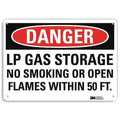 Danger No Smoking Sign, 10" H, 14 in W,  Vertical Rectangle, English, U3-1782-RA_14X10