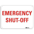 Emergency SHUT-OFF, 10 in x 14 in, Horizontal Rectangle, Aluminum, U7-1140-NA_14x10