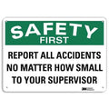 Safety Sign, 7 in H, 10 in W, Plastic, Vertical Rectangle, English, U7-1234-NP_10X7