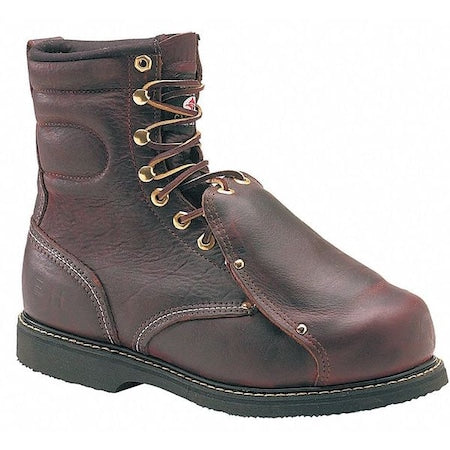 Men's Met Guard Heavy Duty Work Boot, 9 1/2 D, Steel Toe, 8 in H, Brown, 505
