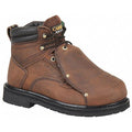 Men's 6-Inch Work Boot, 9 1/2 D, Steel Toe, 6 in H, Brown, 599