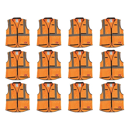 High Visibility Vest,12 pk,S/M