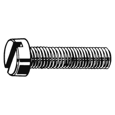 M6-1.00 x 30 mm Slotted Cheese Machine Screw, Plain 18-8 Stainless Steel, 50 PK