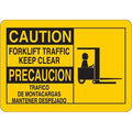 Caution Sign, 10 in Height, 14 in Width, Plastic, English, Spanish