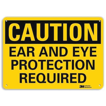 Plastic Caution Sign,4 Holes,10"x7", U4-1225-NP_10X7