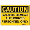 Caution Sign, 10 in H, 14 in W,Horizontal Rectangle, English, U4-1369-RD_14X10