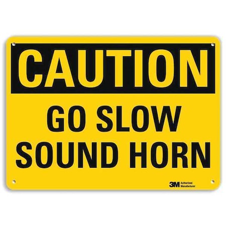Caution Sign, 7 in H, 10 in W, Plastic, Vertical Rectangle, English, U4-1341-NP_10X7