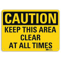 Caution Sign, 7 in H, 10 in W, Plastic, Vertical Rectangle, English, U4-1471-NP_10X7