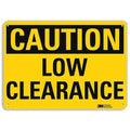 Caution, Low Clearance, 10 in x 14 in, Horizontal Rectangle, Aluminum, U4-1512-RA_14X10