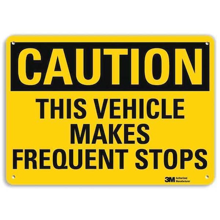 Caution Sign, 10 in H, 14 in W, Plastic, Horizontal Rectangle, English, U4-1724-NP_14X10